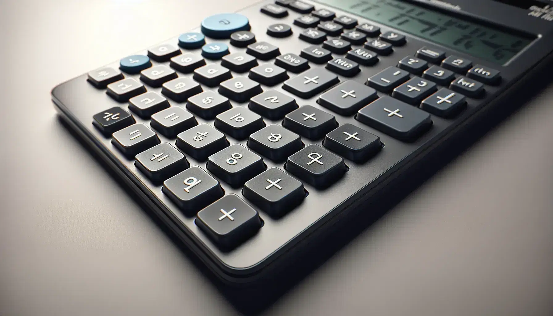 Close-up view of a scientific calculator keypad highlighting keys for complex number calculations, with a focus on the imaginary unit key.