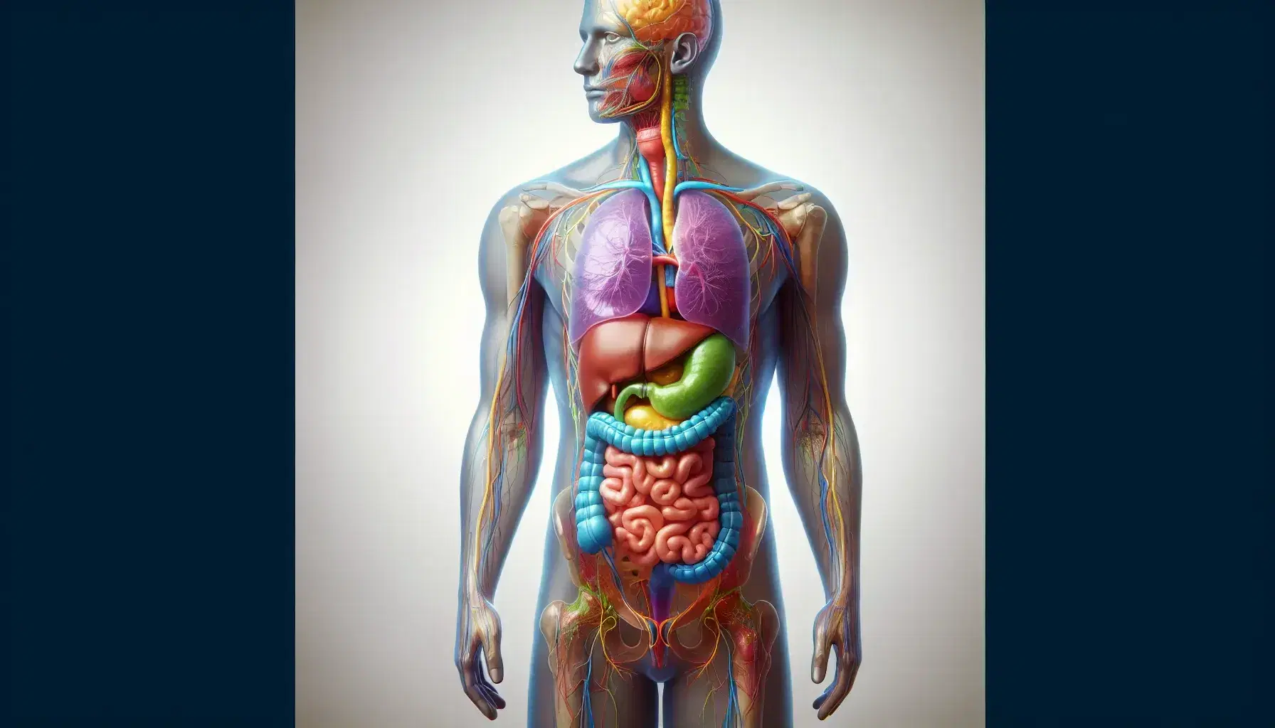 Schema anatomico colorato del sistema digestivo umano con fegato, pancreas e cistifellea, senza testo o simboli.