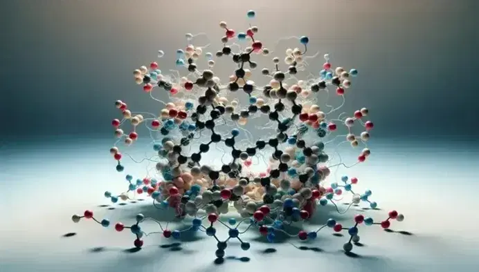 Three-dimensional molecular model of a protein complex of the MAPK signaling pathway with colored spheres for atoms and sticks for bonds.