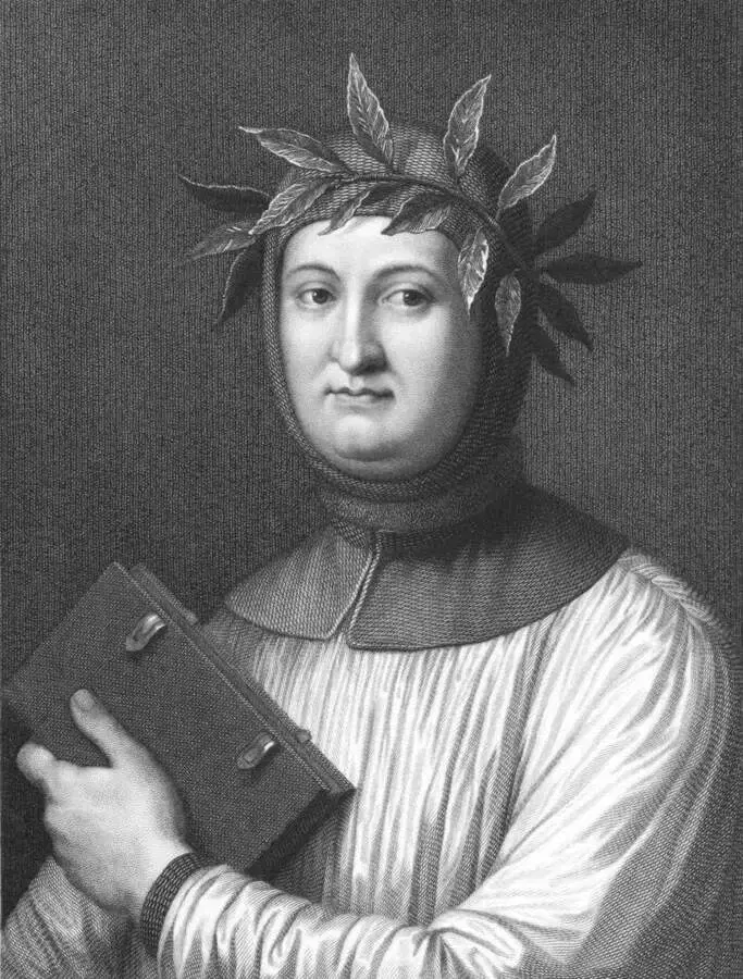 Ritratto di Petrarca in bianco e nero