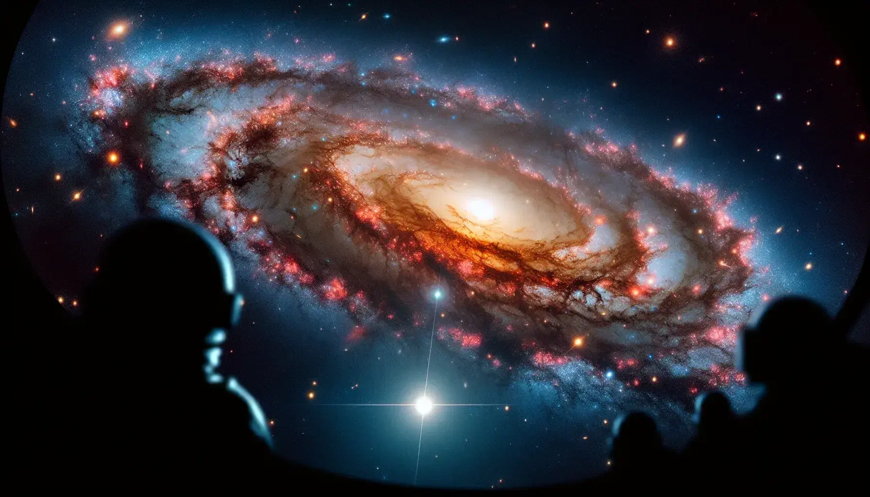 Vibrant galaxy with dense star clusters, a bright neutron star, and a black hole warping light in a colorful deep space scene.