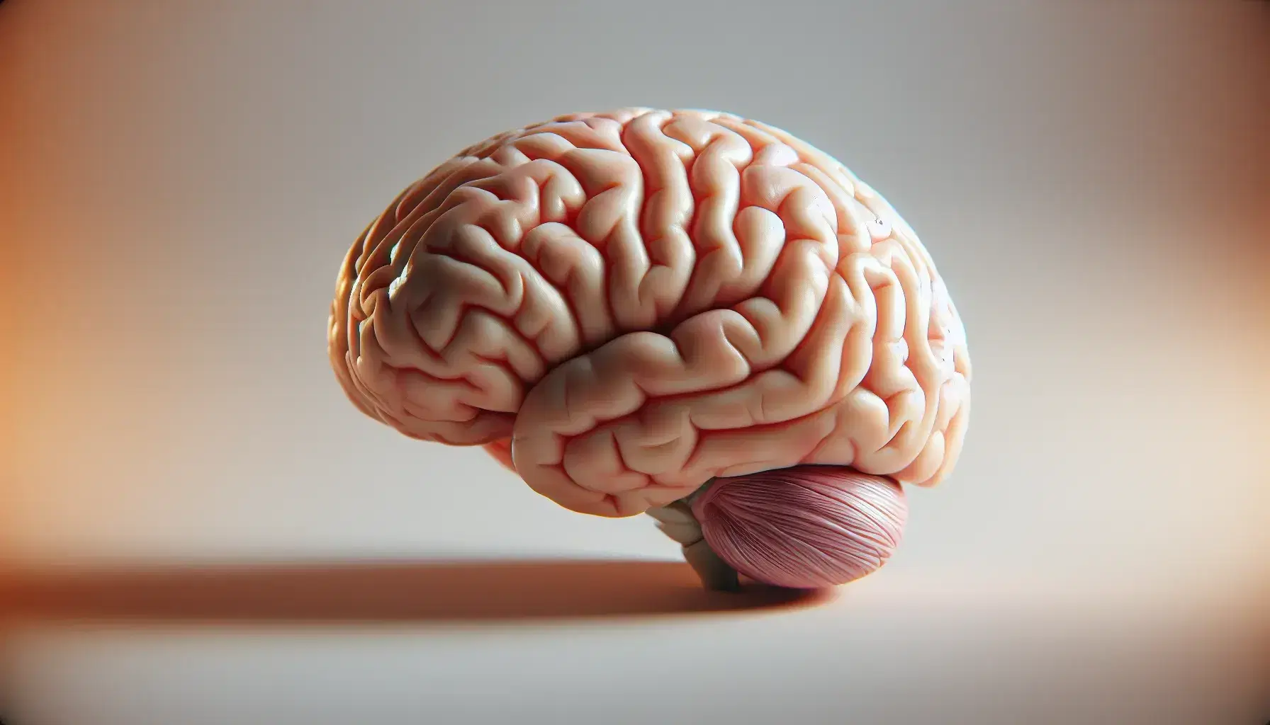 Detailed human brain model highlighting left hemisphere and language processing areas, with realistic coloring and no background distractions.