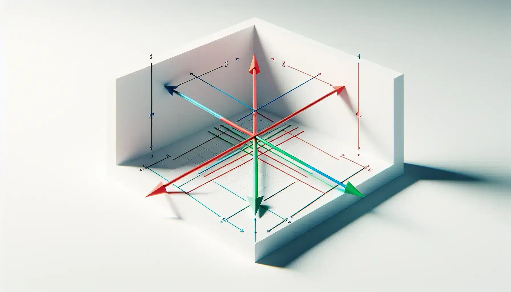 Three-dimensional Cartesian coordinate system with red, green, and blue arrows representing the X, Y, and Z axes respectively, on a white background.