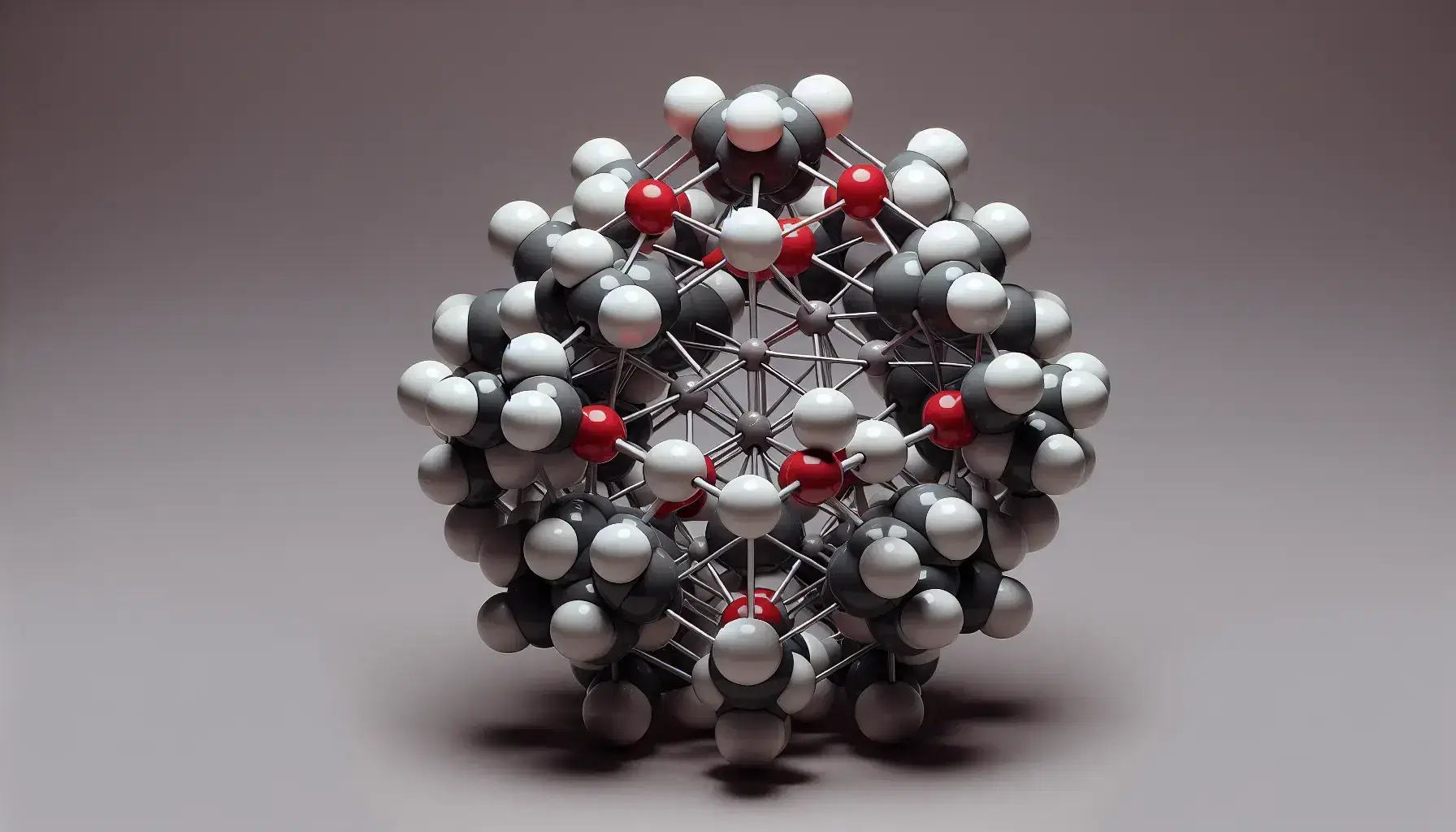 3D molecular models with colored atoms and bonds, showing two isomers with different tetrahedral arrangements around a central carbon atom.