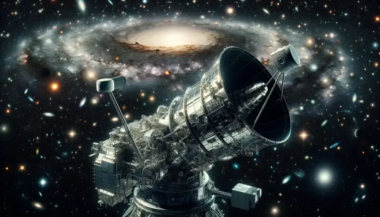 Hubble Space Telescope captures a stunning deep space tableau with galaxies and stars in a cosmic display of colors against the dark universe.