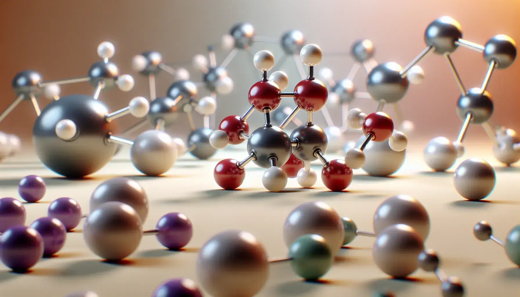 Three-dimensional molecular models with water molecule in the foreground, sodium chloride ions on the left and metal lattice on the right on a light background.