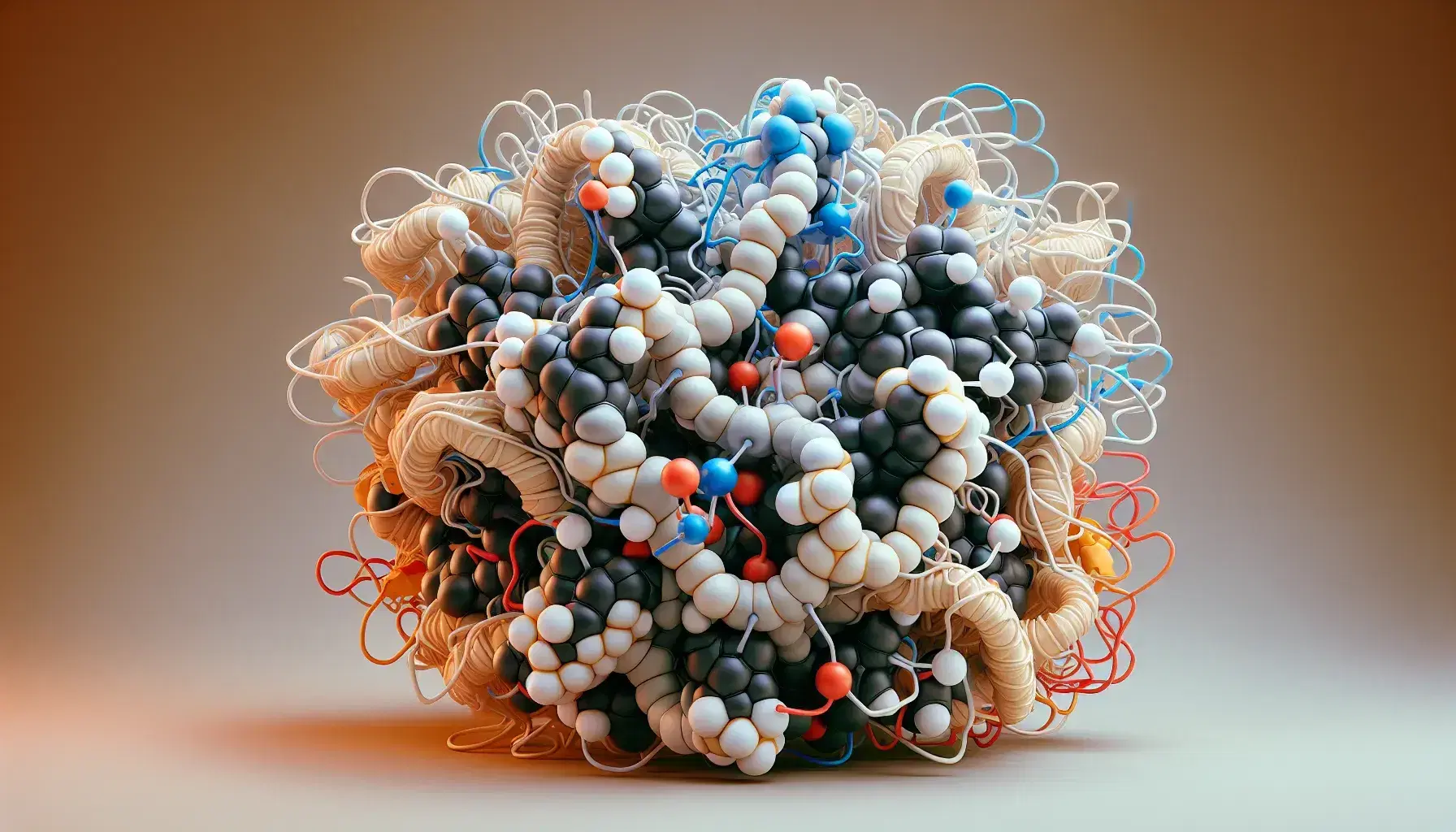 Three-dimensional molecular model of an enzyme with cofactor, with colored spheres for different atoms and rods for bonds, in the foreground.
