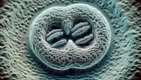 Animal cells in telophase with chromosomes decondensing and nuclear membrane reforming, highlighting the cytokinesis gap.