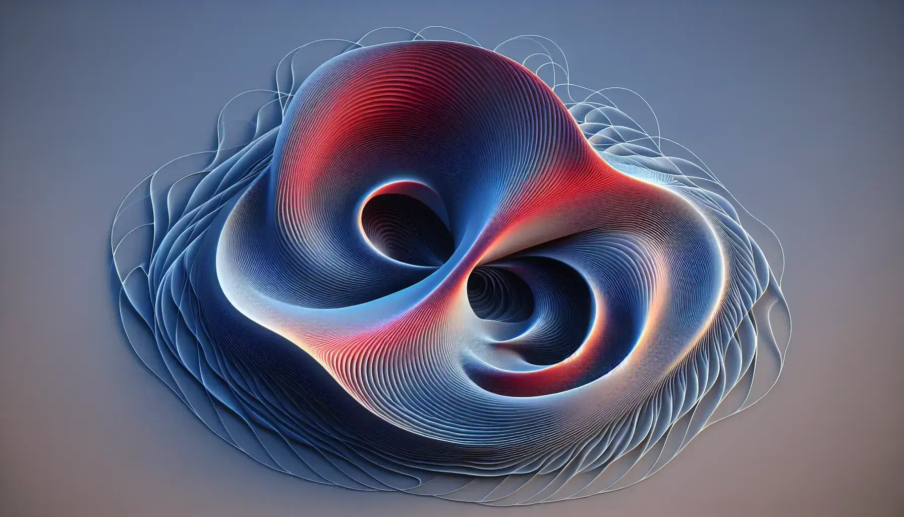 Lorenz attractor phase space plot with blue-to-red gradient, showcasing chaotic dynamics in a 3D swirling structure against a gray background.
