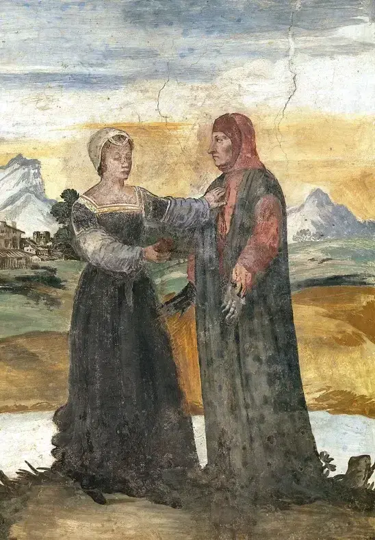 Ritratto di Petrarca e Laura a colori