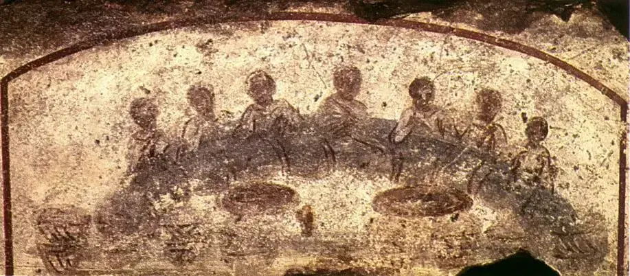 Scena di un banchetto, affresco